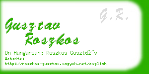 gusztav roszkos business card